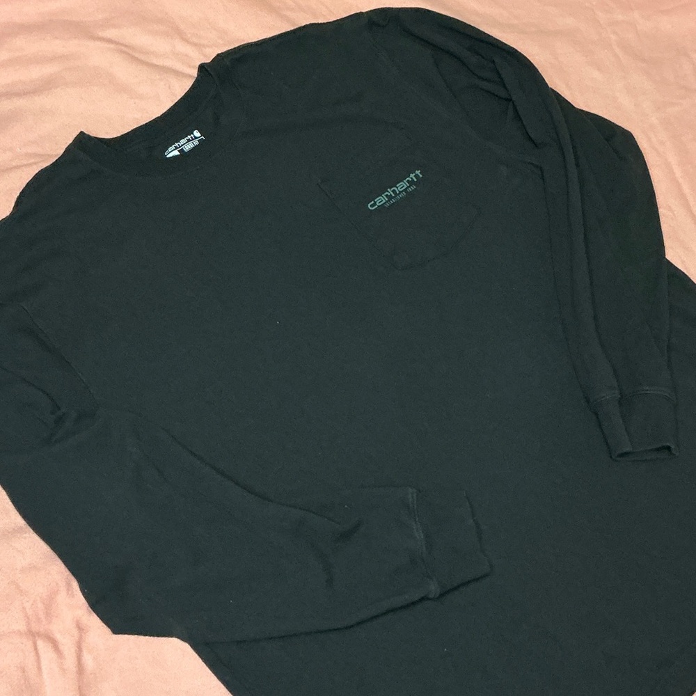 Carhartt Black Long Sleeve Tee with Green Logo - Picture 13 of 13